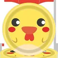 Adorable yellow cartoon chicken disposable paper plates for farm theme birthday party - Irregular Chicken / 7 Inch (10 Pieces/Pack) / Yellow