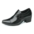 Chaussures élégantes en cuir noir à bout pointu et talon cubain pour soirées et gala - 38 / Chaussures en Cuir à Bout Pointu Rehaussantes (1860) / Noir
