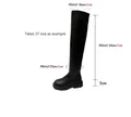 Elegantes botas por encima de la rodilla negras con plataforma y guía de tallas 37 - 35 / Botas por encima de la rodilla / Negro