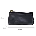 Durable black PU leather tobacco pouch with zipper closure showing 108x50x10mm size - Small (10.8x5cm) / Black