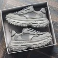 Sneaker platform chunky in mesh traspirante verde-grigio con suole spesse a carrarmato - 40 / Grigio