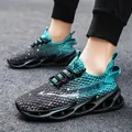 Chaussures de course respirantes pour hommes avec dégradé bleu et semelle amortie - 39 / Bleu Ciel