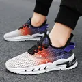 Baskets de course légères pour hommes avec mesh dégradé et semelles à lames respirantes - Orange (Y153)
