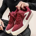 Fashionable burgundy men's casual sneakers with warm lining and durable thick rubber sole - Wine Red - All-Season Style / 40