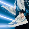 Scarpe casual da uomo in blu bianco e grigio con suola in gomma antiscivolo - 38 / Grigio Luna (Stile di Tendenza)