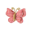 Cute red and white gingham fabric butterfly hair clip accessory for kids and girls - Antenna Style / Red White Plaid