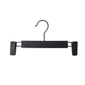 Cintre à pantalons noir robuste avec clips antidérapants pour jupes et pantalons - Lot de 10 / Noir mat