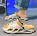 Pantofole casual da uomo con suola spessa, traspiranti e comode per la spiaggia - 40 / Moda / Cachi