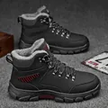 Bottes d'hiver montantes noires pour hommes avec doublure polaire chaude et antidérapante. - 39 / Coupe régulière / Noir