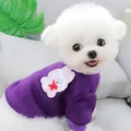 Soft and cute purple pet sweater for small dogs featuring a lovely white rabbit patch - XS / Purple Rabbit / Purple