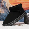 Bottes de neige d'hiver noires pour hommes avec doublure en fourrure épaisse chaude. - 43 / Noir