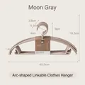 Non-slip curved plastic hangers in moon gray with space-saving linkable design - Standard Style (Moon Gray) / 8 Pcs Set