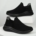 Lichtgewicht zwarte mesh hardloopschoenen voor heren, ademend en gemakkelijk aan te trekken - 35 / Helemaal Zwart
