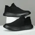 Comfortabele heren instapsneakers van ademend mesh in een strakke, volledig zwarte uitvoering - 36 / 233 Serie / Zwart (233)