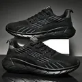 Scarpe da corsa da uomo in rete nera traspirante in taglie forti per sport estivi all'aperto. - 38 / Nero