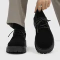 Classic black platform Derby shoes for men with a vintage British work style aesthetic - 38 / Black