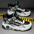 Zapatillas de baloncesto altas con estampado de cómic y suela antideslizante negra. - 37 / Negro
