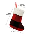 Red and black plaid Christmas stocking gift bag with white faux fur trim, 22cm length. - Red and Black Grid / Single Piece