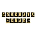Elegantes schwarz-goldenes Banner zur Abschlussfeier mit der Aufschrift CONGRATS GRAD - 1 Banner