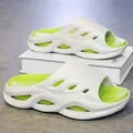 Ciabatte sportive bianche e verde neon con suola spessa per uomo spiaggia estate - 40/41 / Bianco e verde