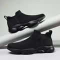 Zapatillas de deporte sin cordones de flyknit transpirable negro para hombres tallas - 39 / Todo Negro