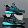 Scarpe sportive da uomo in mesh nero e verde acqua con suola antiscivolo per primavera - 38 / Nero Ciano Verde