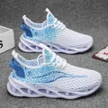 Zapatillas transpirables para hombre en azul y blanco con suela gruesa amortiguada - 40 / Luna Blanca
