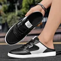 Sneaker da uomo in mesh traspirante senza tallone in classico bianco e nero - 38 / Grigio nero