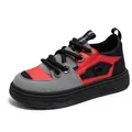 Zapatillas deportivas de moda en ante rojo y gris con suela gruesa de goma negra - 39 / Gris