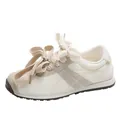 Off-white women's casual sneaker with oversized ribbon laces for a trendy look - 35 / Beige