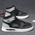 Zapatillas de skate de caña alta para hombre en negro y gris, con un diseño casual de tendencia. - 40 / Negro y Gris