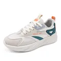 Ademende lage herensneakers in beige en groenblauw voor casual hardlopen buiten - 39 / Beige Groen