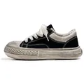 Zapatillas de lona negra desgastada con plataforma y suela de goma efecto envejecido - 39 / Negro
