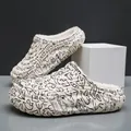 Waterproof fleece-lined winter slippers for men featuring a graffiti doodle pattern - 36/37 / Graffiti Full Wrap Style (2501-8) / Off White