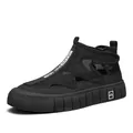 Zapatillas casuales de malla negra para hombre, estilo dad shoe transpirable - 39 / Negro