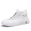 Zapatillas de malla blanca para hombre, calzado deportivo transpirable casual y cómodo - 39 / Blanco