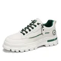 Scarpe da lavoro classiche da uomo con suola spessa in bianco e verde con zip - 39 / Beige (Scarpe singole)