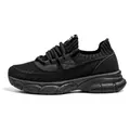 Zapatillas gruesas negras transpirables con parte superior de pana para deporte y estudiantes - 39 / Negro