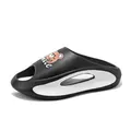 Ciabatte casual bianche e nere con simpatica stampa di orsetto e scritta smile - 36 / Nero