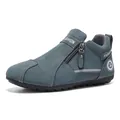 Durable blue non-slip casual work sneakers with side zipper and breathable design - 39 / Light Lake Blue