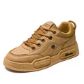 Sneakers chunky da uomo color cuoio con suola platform e design traspirante - 39 / Cachi