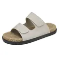 Sandali da uomo grigi a doppia fascia regolabile con plantare intrecciato e suola nera spessa - Stile Ciabatte a Doppia Fascia (BXJ-7052)