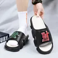 Pantofole da spiaggia nere da uomo con suole spesse e decorazioni 3D cinesi - 36-37 / Nero