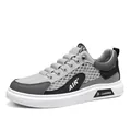 Men's breathable hollow mesh casual sports sneakers in grey and black stylish design - 39 / Gray