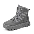 Grey waterproof tactical outdoor combat boots with thick rubber soles for men's hiking - 39 / Regular Fit / Gray