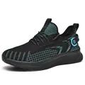 Αναπνεύσιμα αθλητικά παπούτσια fly-knit σε μαύρο και μπλε για άνδρες, μοντέρνο στυλ - 38 / Casual αθλητικά παπούτσια (6989) / Μαύρο Κυανό Πράσινο