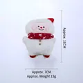 Handmade white plush snowman cat chew toy with red scarf, size variant 11cm high - Snowman