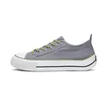 Zapatillas de lona gris transpirables para hombre con suela blanca gruesa y cordones verdes - 39 / Gris
