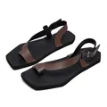 Professionelle Herren Leder Strandsandalen mit Zehenschlaufe und Knöchelriemen in Braun - 38 / Braun (5206)