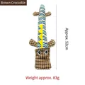 Bruin pluche krokodil hondenspeelgoed met pieper en chevronpatronen, lengte 52 cm - Bruin